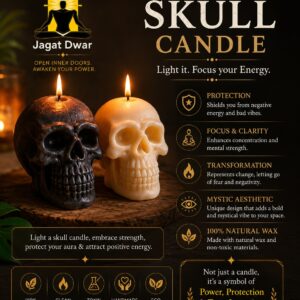 Jagat Dwar Skull Candle – Handmade Natural Wax Protection & Transformation Candle